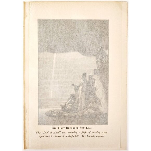 1919 First Sun Dial Of Ahaz Photogravure Time Telling Through Ages Print DWSS24 - Picture 3 of 3